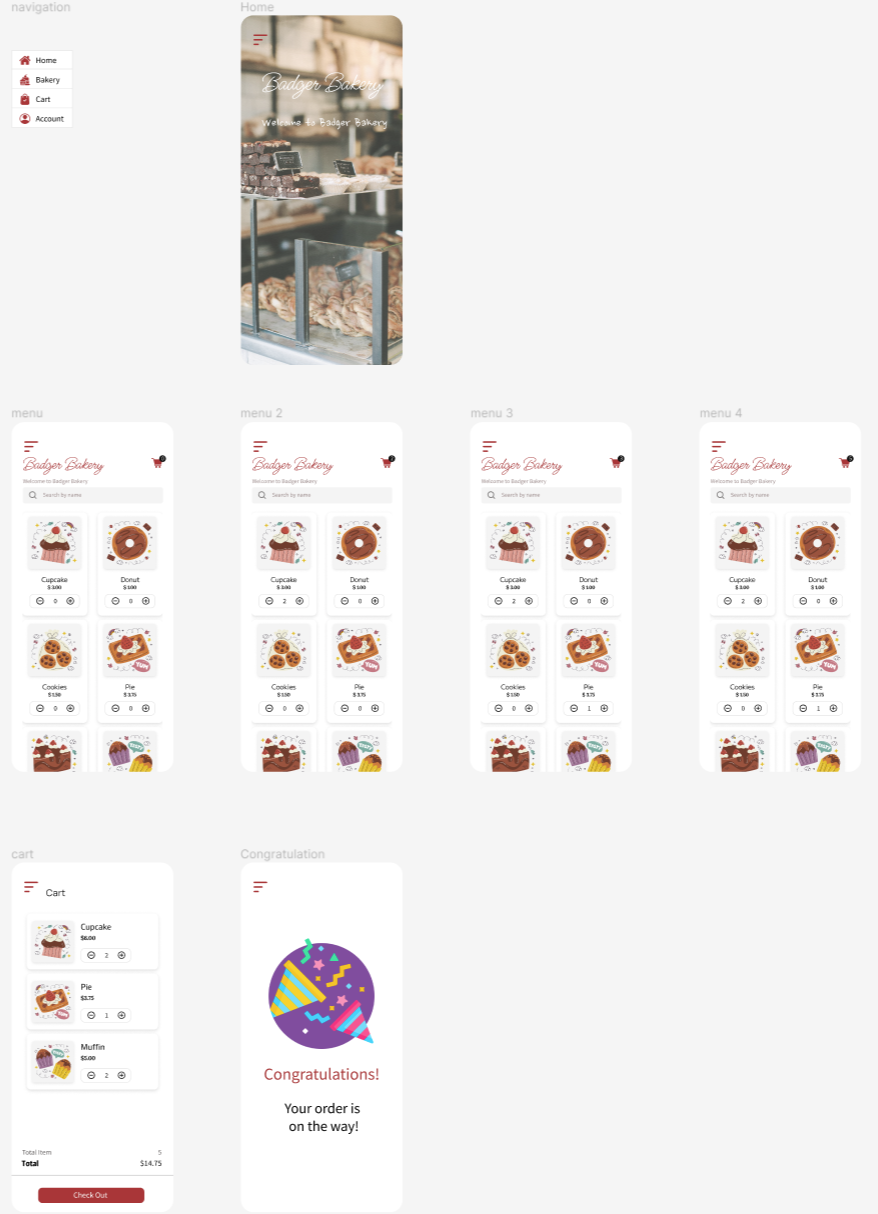 bakery app design